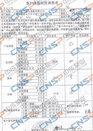 中成泵業(yè)2015年度客戶(hù)滿意度調(diào)查展示