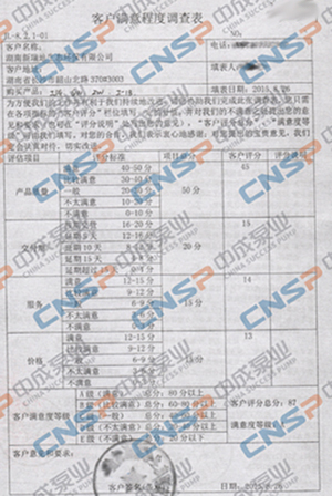 中成泵業(yè)2015年度客戶(hù)滿意度調(diào)查展示